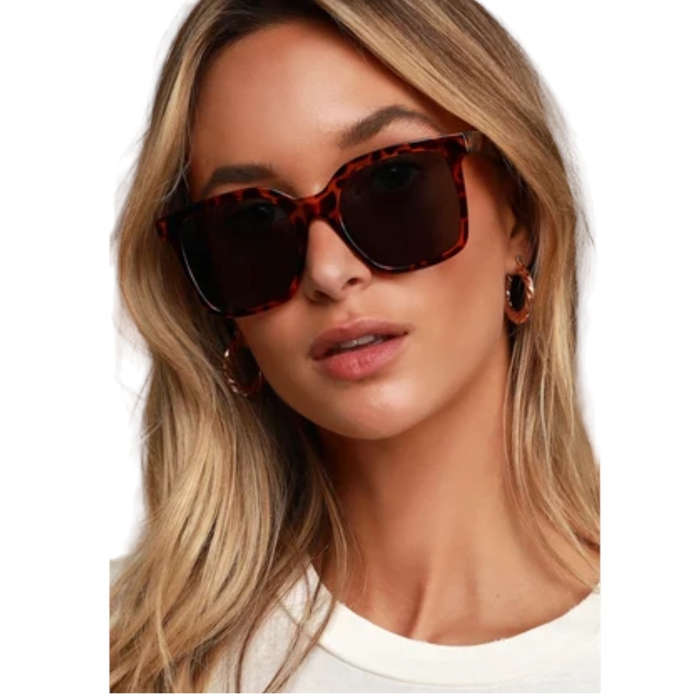 Lunettes 🕶 De Soleil Oversized Red Square Frame Sunglasses